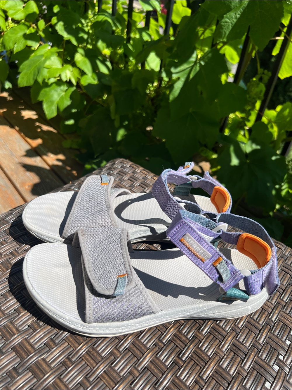 Merrell Bravada Gray and Lavender Open-Toe Sport Sandals